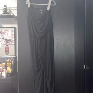 Dress Barn Black Jeweled Straps Romper/Jumpsuit